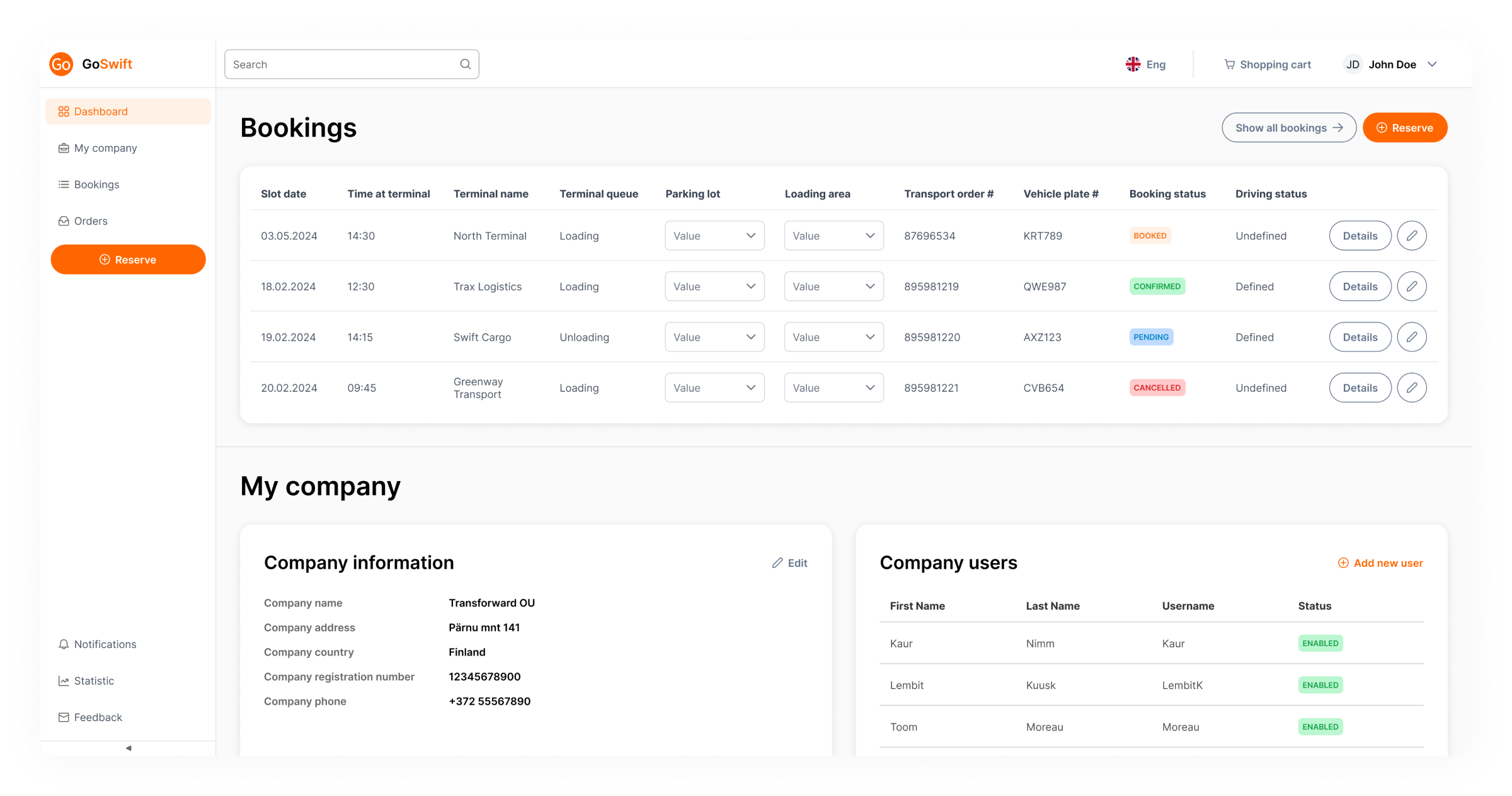 GoSwift CRM System