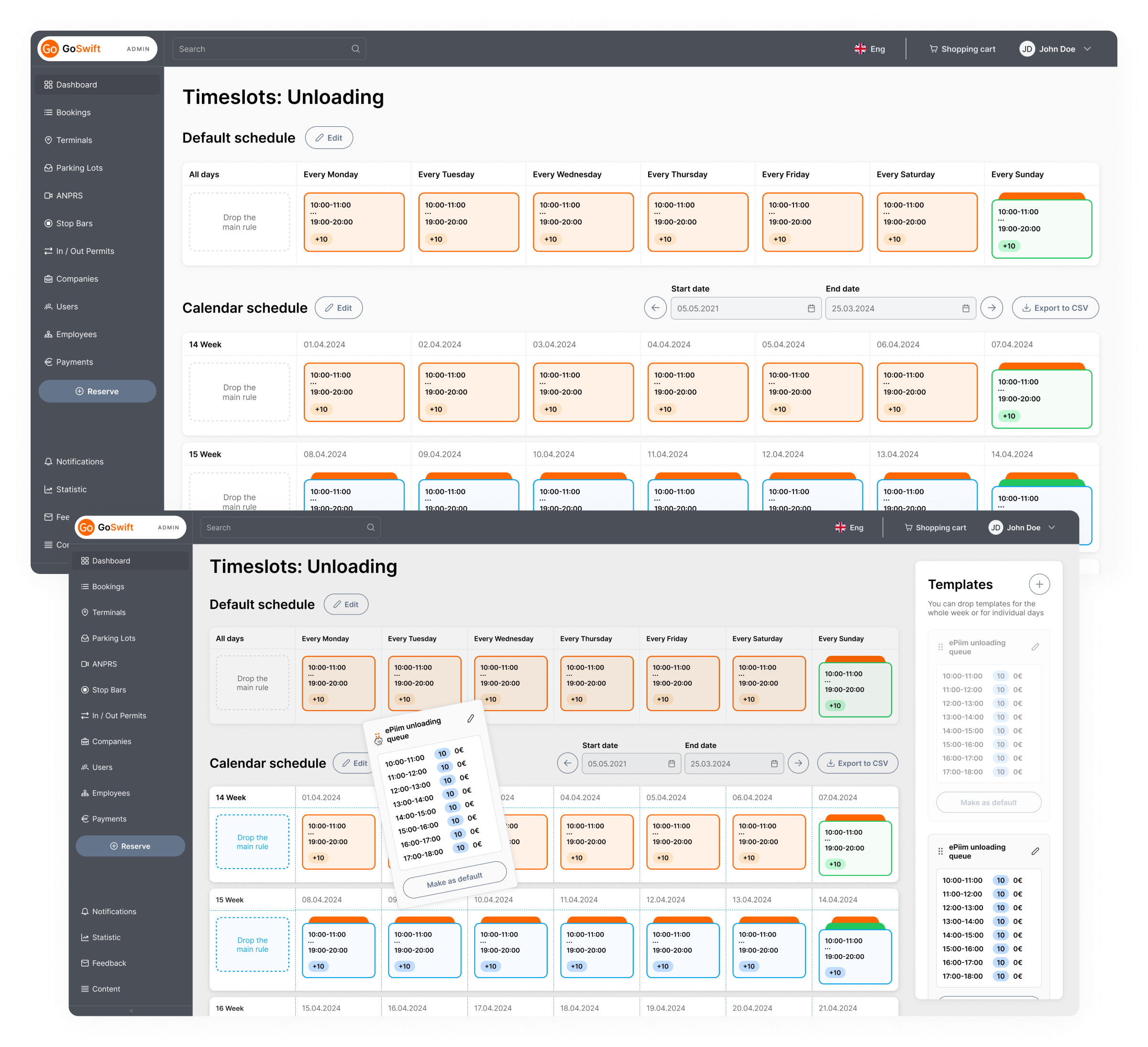 Admin Slot Management