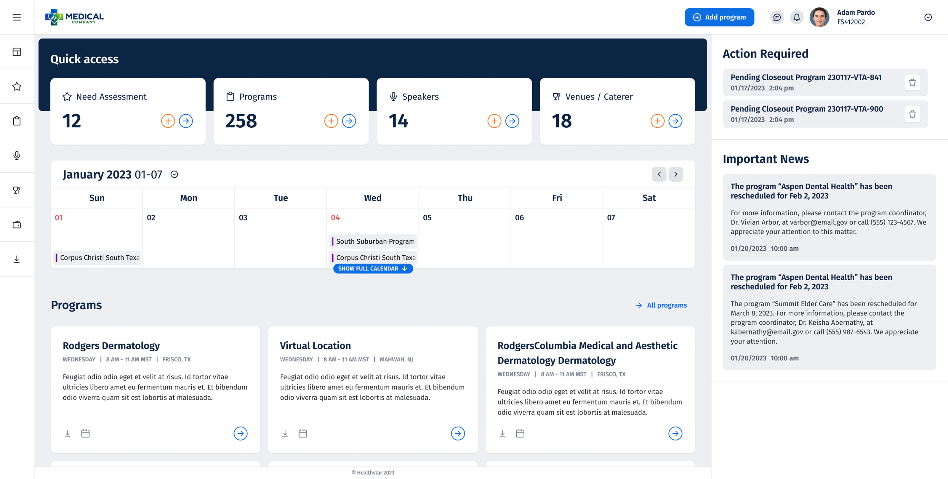HealthStar Dashboard