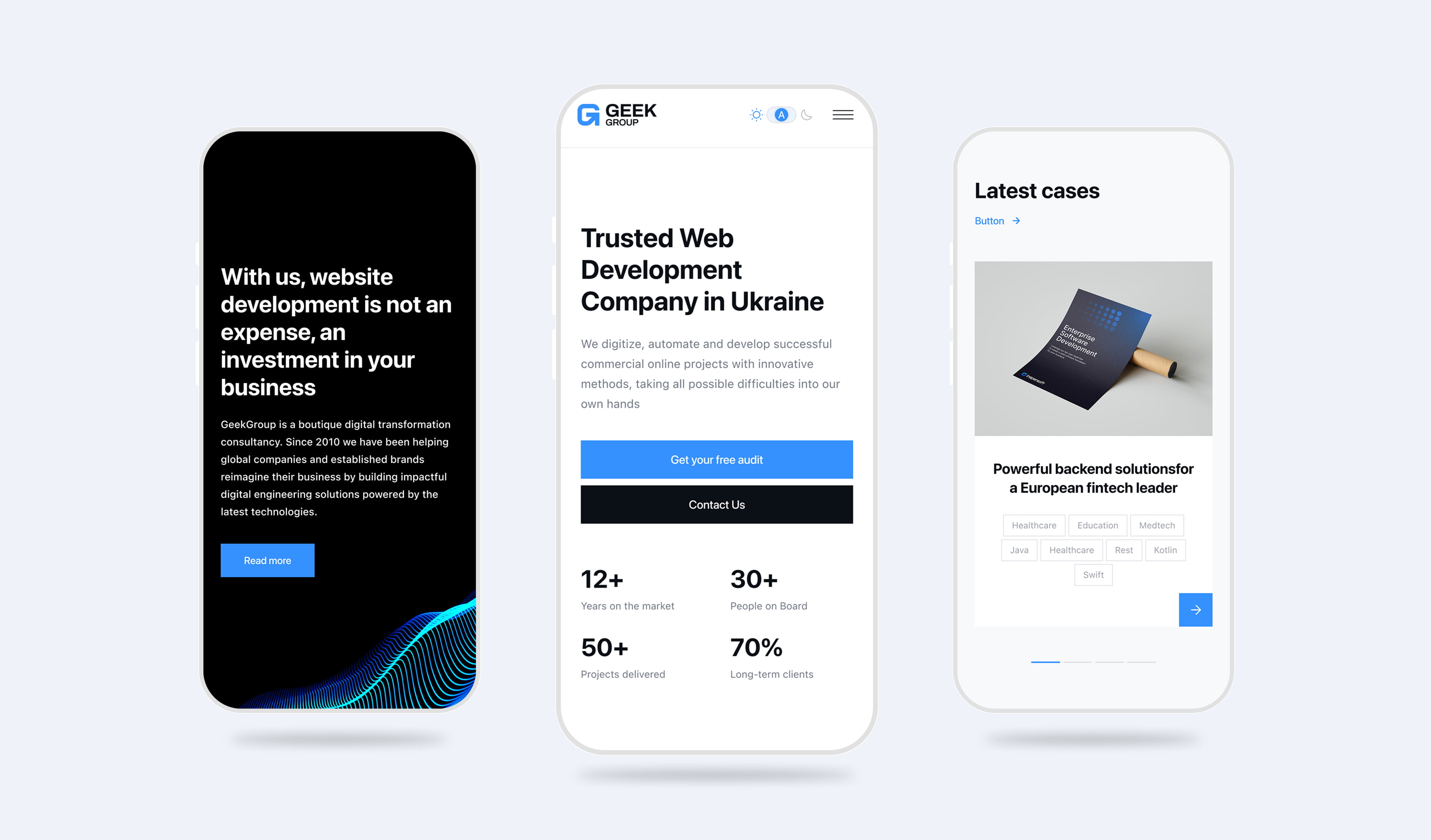 GeekGroup Homepage — Mobile