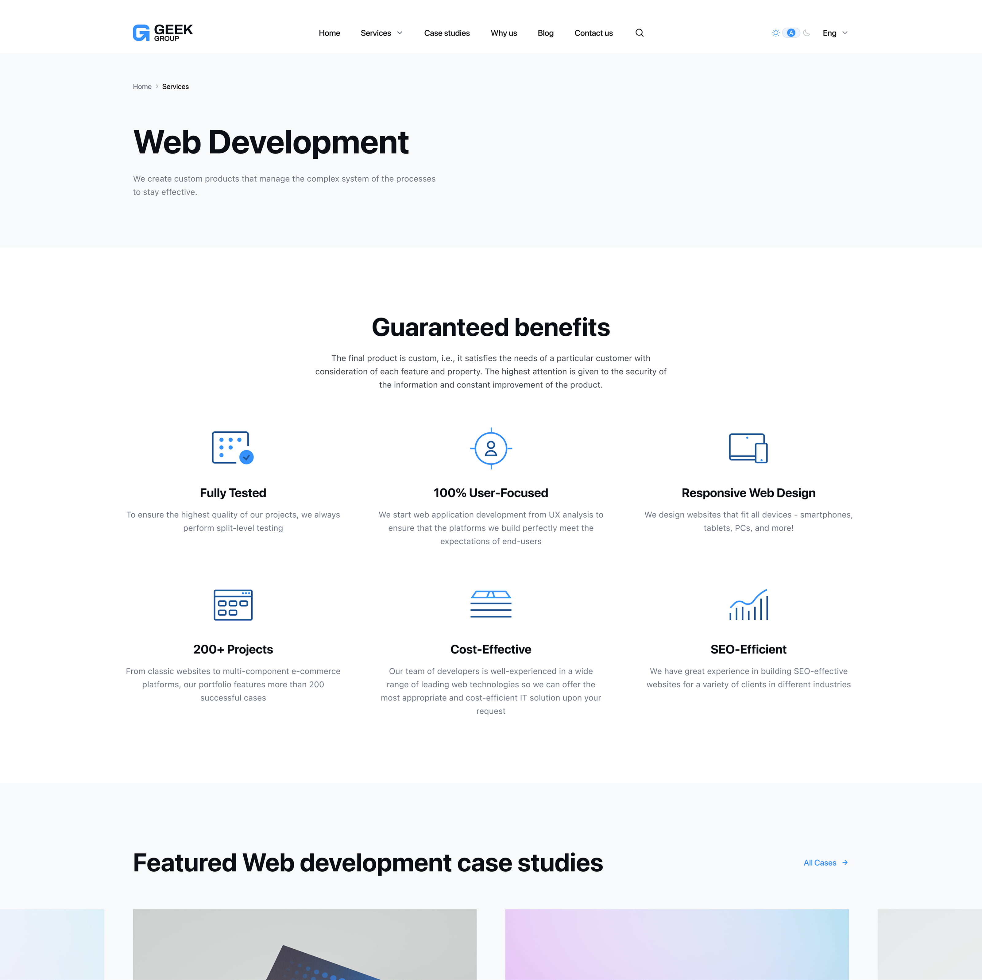 GeekGroup Service Page, view 1