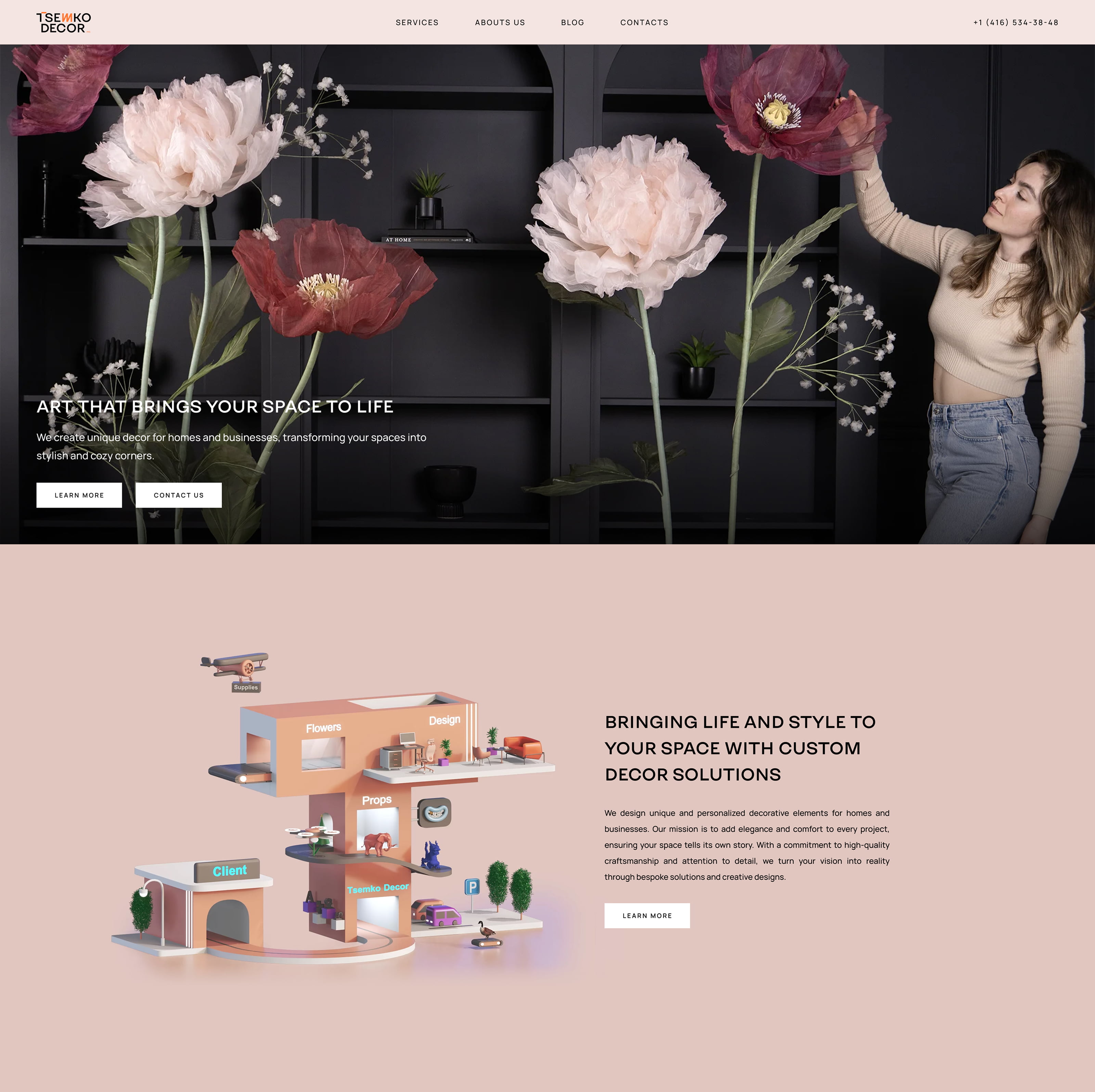 Tsemko Decor Homepage, section 1