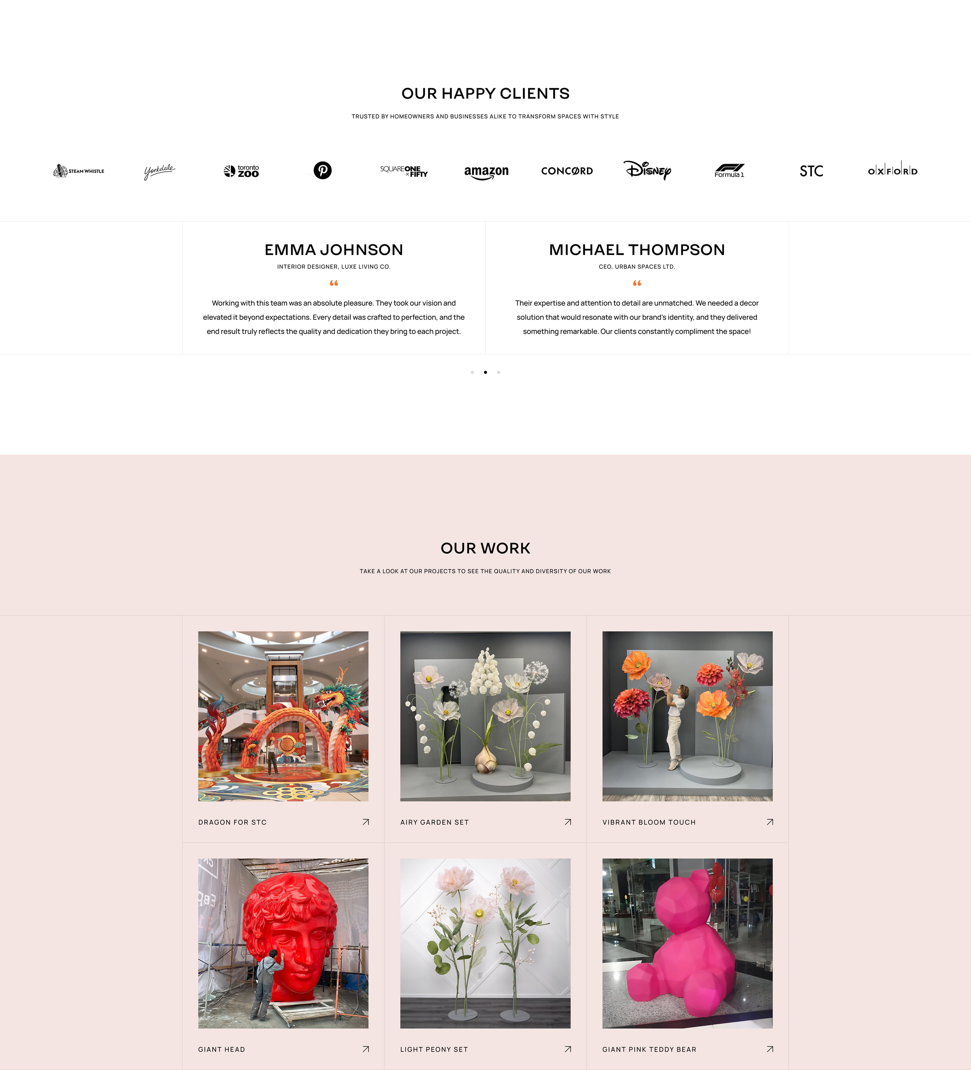 Tsemko Decor Homepage, section 3